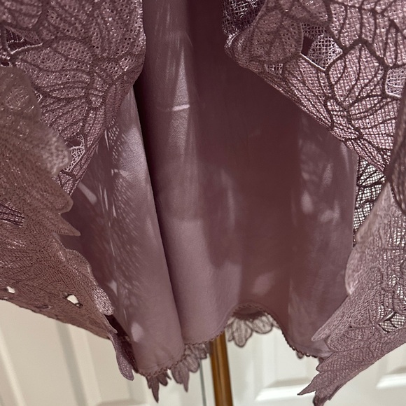 Anthropologie Mauve Purple Lace Inset Embroidered Boho Mini Tunic Dress Size S - Picture 9 of 16